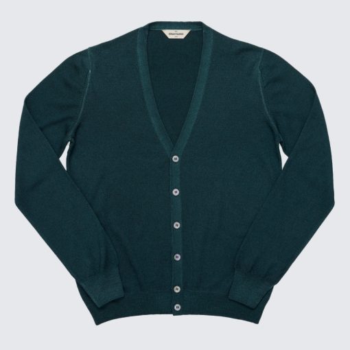 Gran Sasso - 'Vintage' Merino gyapjú kardigán zöld