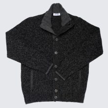 Gran Sasso - Lambswool Strick-Blouson in Schwarz/Grau