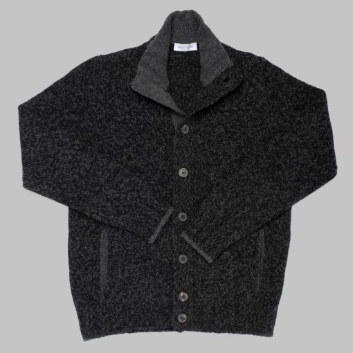 Gran Sasso - Lambswool knitted blouson black/grey