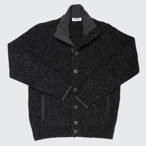 Gran Sasso - Lambswool Strick-Blouson in Schwarz/Grau