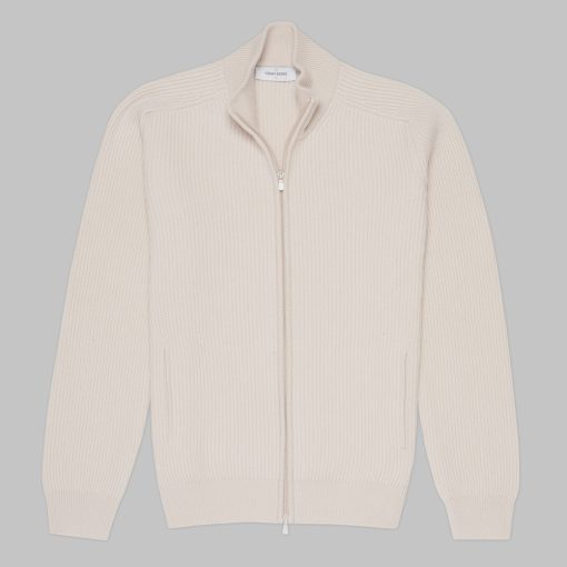 Gran Sasso - Oat Milk zip jacket