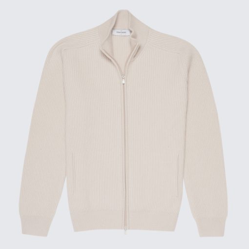 Gran Sasso - Reißverschlussjacke in Hafermilch-Farbton