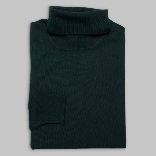 Gran Sasso -  Rollneck wool sweater dark green