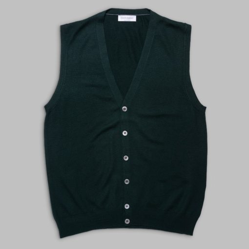 Gran Sasso - Wool V-neck cardigan dark green 