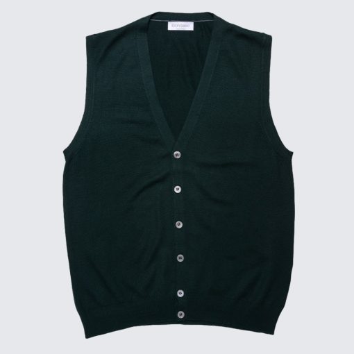  Gran Sasso - Woll-V-Ausschnitt-Cardigan in Dunkelgrün