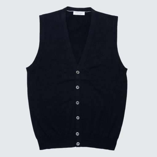 Gran Sasso - Wool V-neck cardigan navy