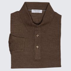 Gran Sasso - Gyapjú/selyem galléros pulóver barna