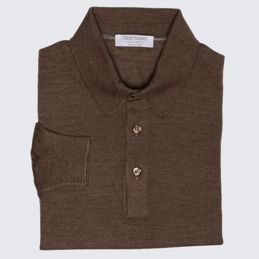 Gran Sasso - Wool/silk tennis sweater brown