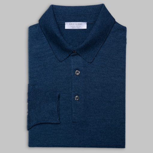 Gran Sasso - Wool/silk tennis sweater dusty blue