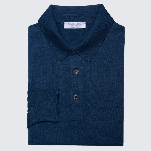 Gran Sasso - Wool/silk tennis sweater dusty blue