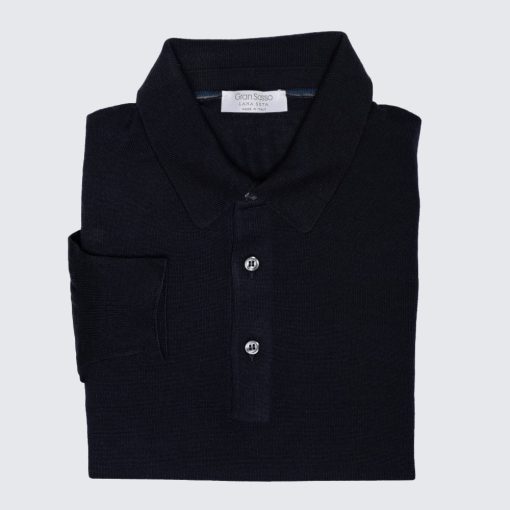 Gran Sasso - Woll/Seide Tennis-Pullover in Navy