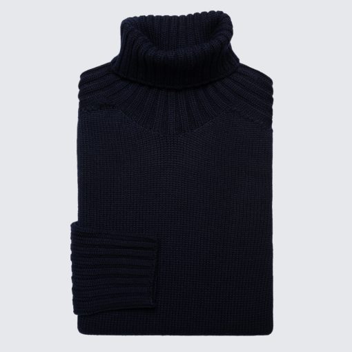 Gran Sasso - Chunky turtleneck sweater navy