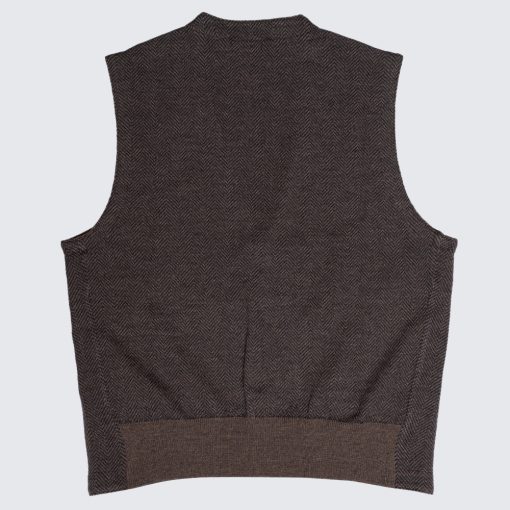 Gran Sasso - Halszálkamintás kötött mellény barna
