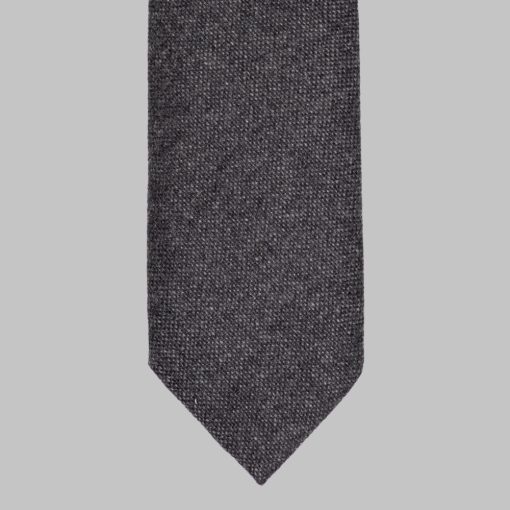 Drake's - Woven tie in pure cashmere grey