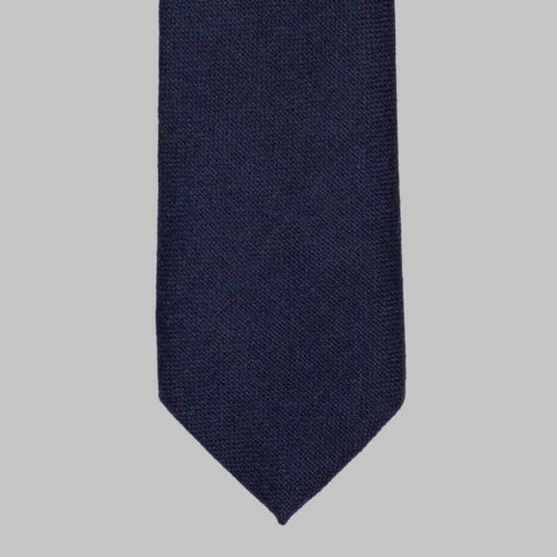 Drake's - Woven tie in pure cashmere navy