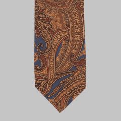 Drake's - Washed' paisley tie gold