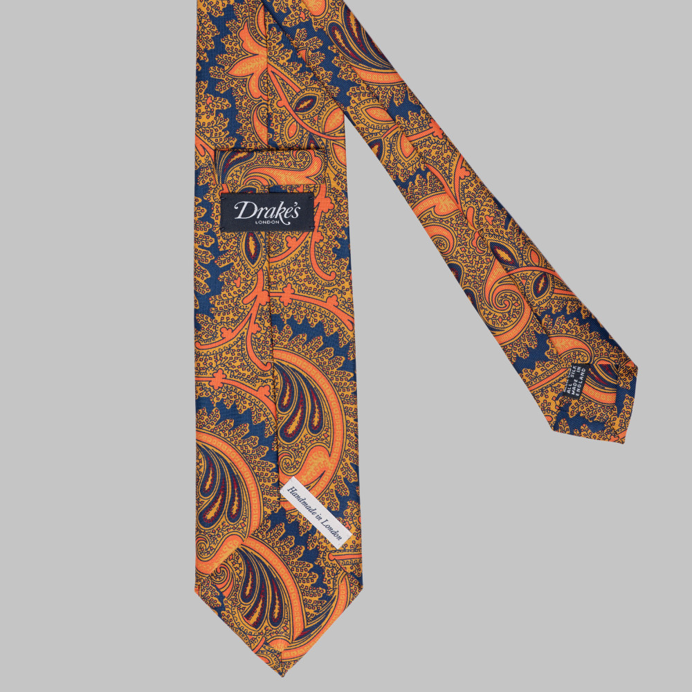 Red Big Paisley Print 40oz Madder Silk Tie – Drakes US