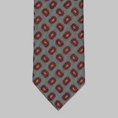 Drake's - Paisley woven tie green/red
