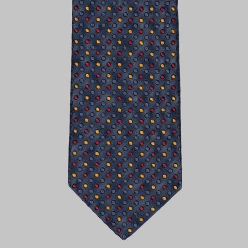 Drake's - Szőtt pöttyös nyakkendő színes
