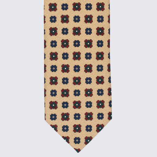 Nyomtatott hóbortos nyakkendő bézs