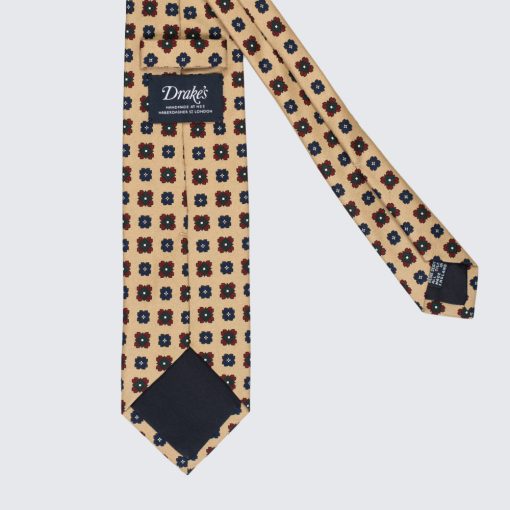 Nyomtatott hóbortos nyakkendő bézs