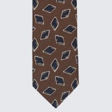 Drake's - Jacquard  mintás nyakkendő barna