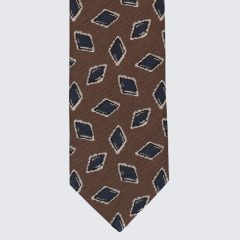 Drake's - Jacquard  mintás nyakkendő barna