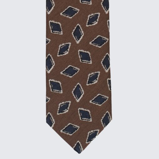 Drake's - Jacquard  mintás nyakkendő barna