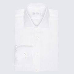 Simon Skottowe - LINEN SPREAD COLLAR SEMI SLIM SHIRT WHITE