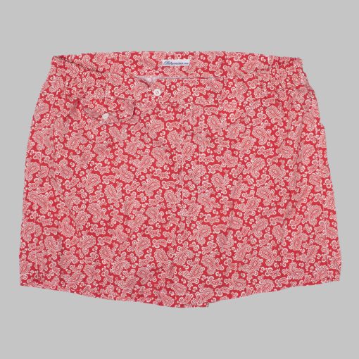 Petronius 1926 – Red and White Paisley Pattern Swim Shorts