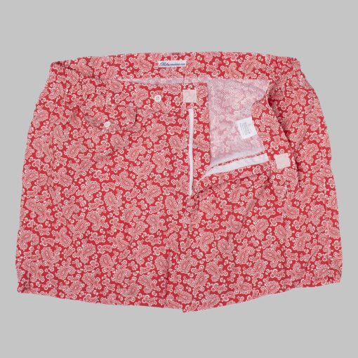 Petronius 1926 – Red and White Paisley Pattern Swim Shorts