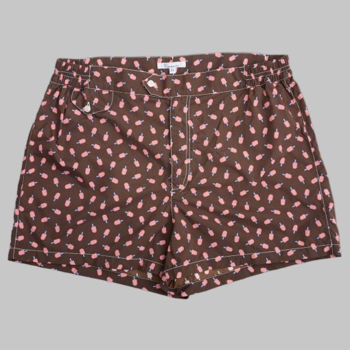 Petronius 1926 – Badehose mit Eiscreme-Muster, Braun