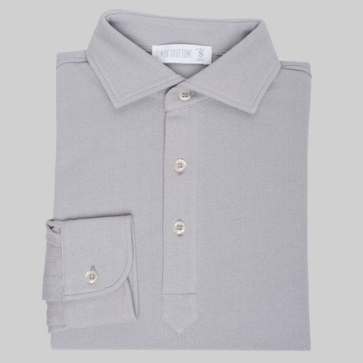 Simon Skottowe - Long sleeve polo shirt grey