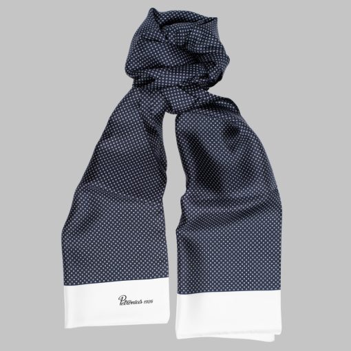 Petronius 1926 - Micro motif scarf navy/white