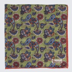   Petronius 1926 - Bolondos kasmírmintás díszzsebkendő zöld