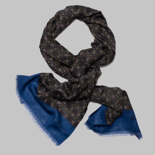 Petronius 1926 - Geometric window motif scarf blue/green/brown