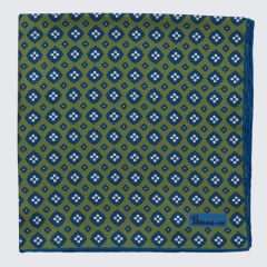   Petronius 1926 - Apró virágmintás díszzsebkendő zöld/kék/fehér