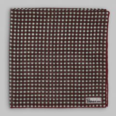   Petronius 1926 - Checked pattern pocket square red/green/cream
