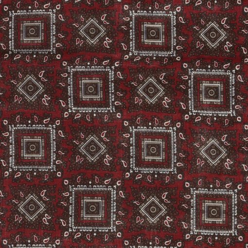 Petronius 1926 - Mosaic motif scarf dark red/brown/white