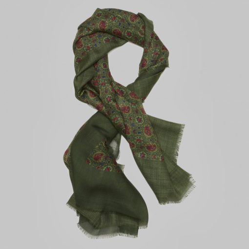 Petronius 1926 - Cashmere motif scarf green/red/blue