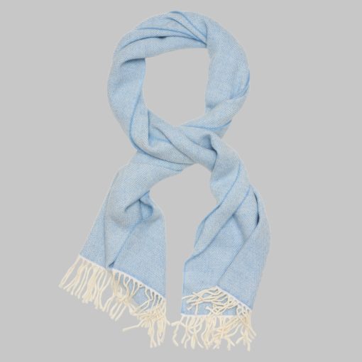 Natte' scarf light blue/cream