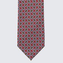 Petronius 1926 – Burgundy Silk Tie with Oval Pattern