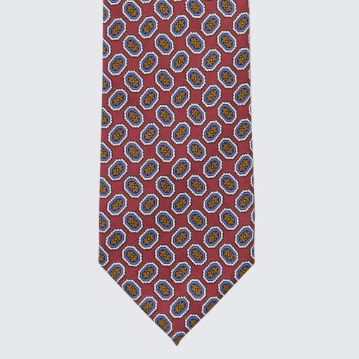 Petronius 1926 – Burgundy Silk Tie with Oval Pattern