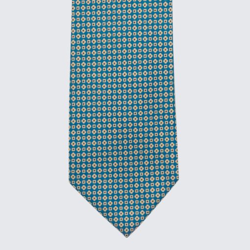 Petronius 1926 – Petrolkék Selyem Nyakkendő Hatszög Mintával