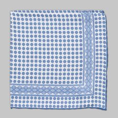 Petronius 1926 - Micro-pattern Pocket Square, Blue & White