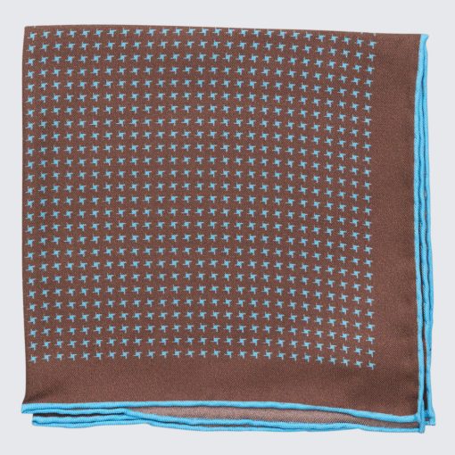 Petronius 1926 – Mikromintás díszzsebkendő, barna-világoskék