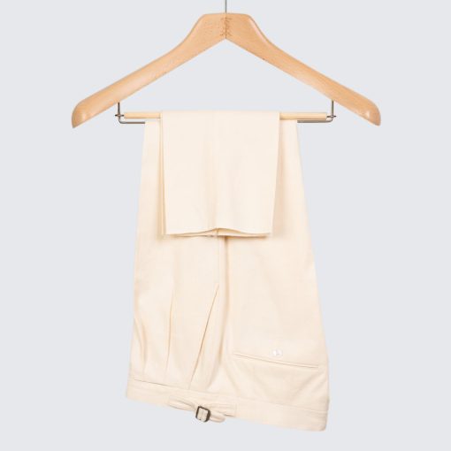 Simon Skottowe - Lenvászon/pamut "dupla pliszés" nadrág 