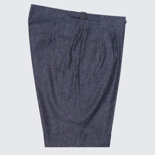 Simon Skottowe - Lenvászon/selyem rövidnadrág kék