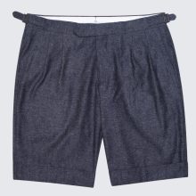 Simon Skottowe - Lenvászon/selyem rövidnadrág kék