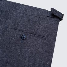 Simon Skottowe - Lenvászon/selyem rövidnadrág kék